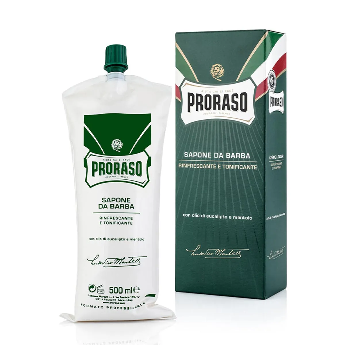 Crema da barba professionale Proraso Eucalipto-Mentolo 500ml