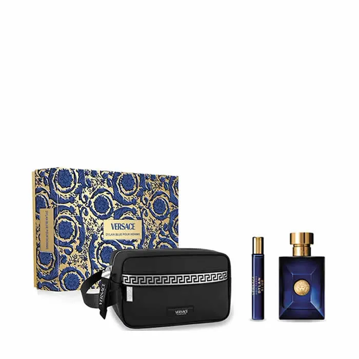 Versace Dylan Blue Pour Homme Eau de Toilette Spray 100ml Set di 3 Pezzi