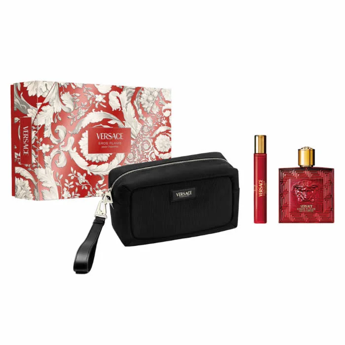 Eros Flame Eau de Parfum Vaporisateur 100ml Coffret 3 Produits