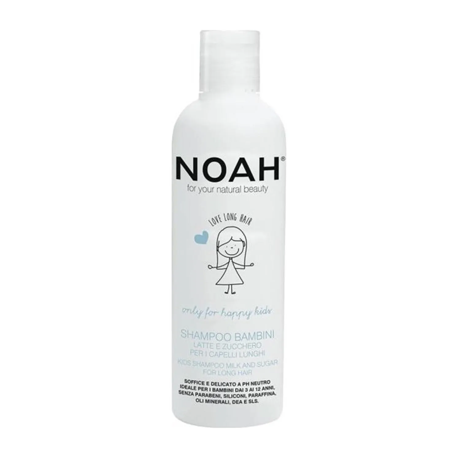 Shampoo al latte per capelli lunghi Noah Kids 250 ml