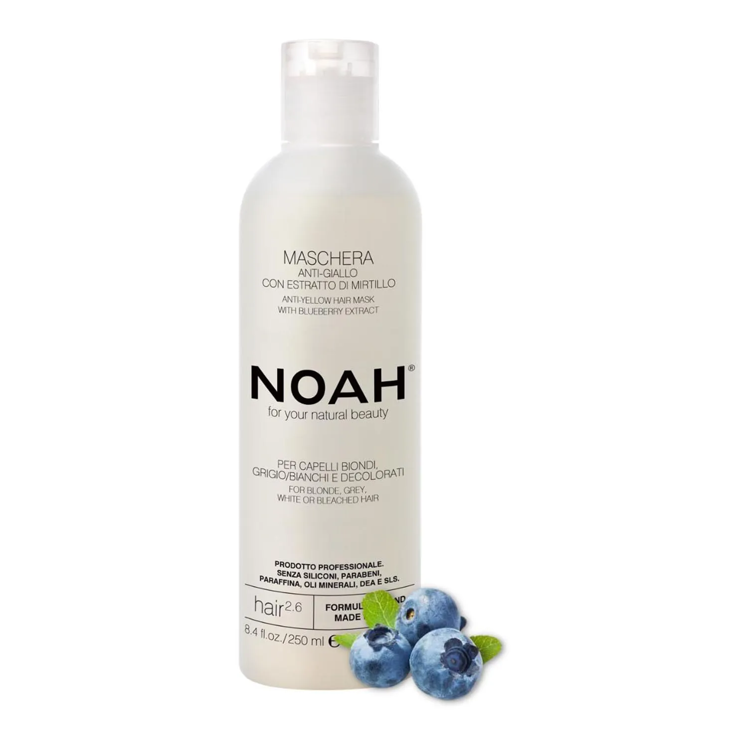 Maschera anti-giallo per capelli al mirtillo Noah 250 ml