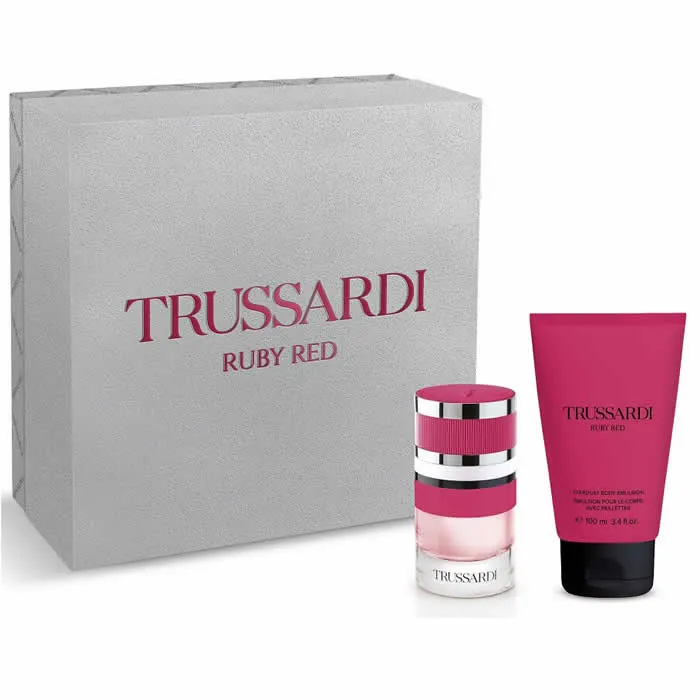 Trussardi Ruby Red Eau De Parfum Spray 60ml Set 2 Pezzi