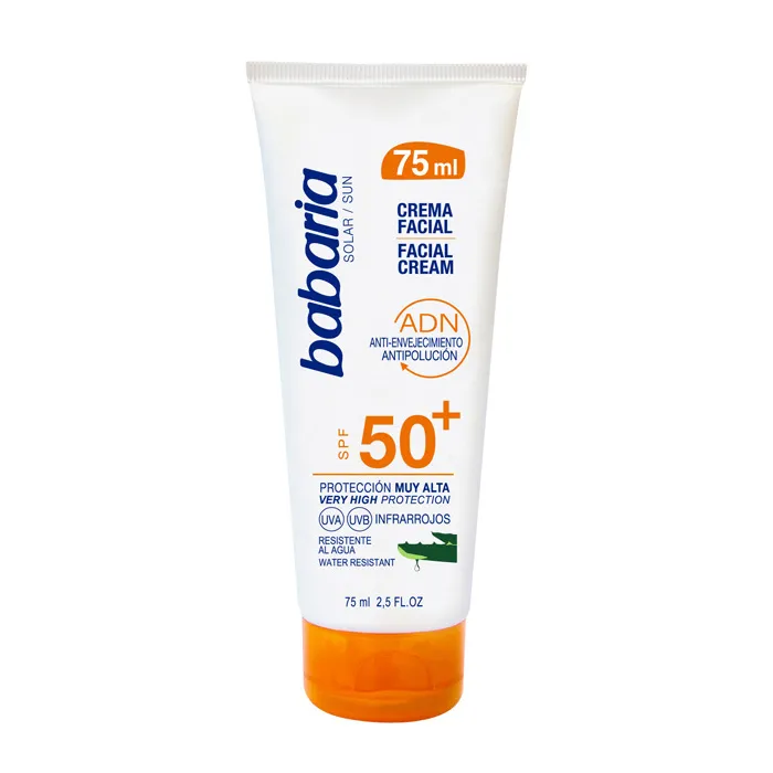 Babaria Crema Viso Spf50 Aloe Vera Resistente all’Acqua 75ml