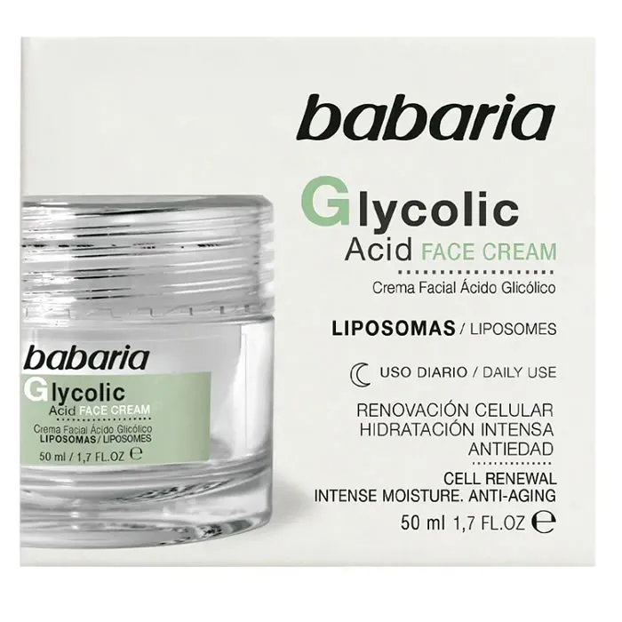 Babaria Crema Viso all’Acido Glicolico Rinnovamento Cellulare 50 ml