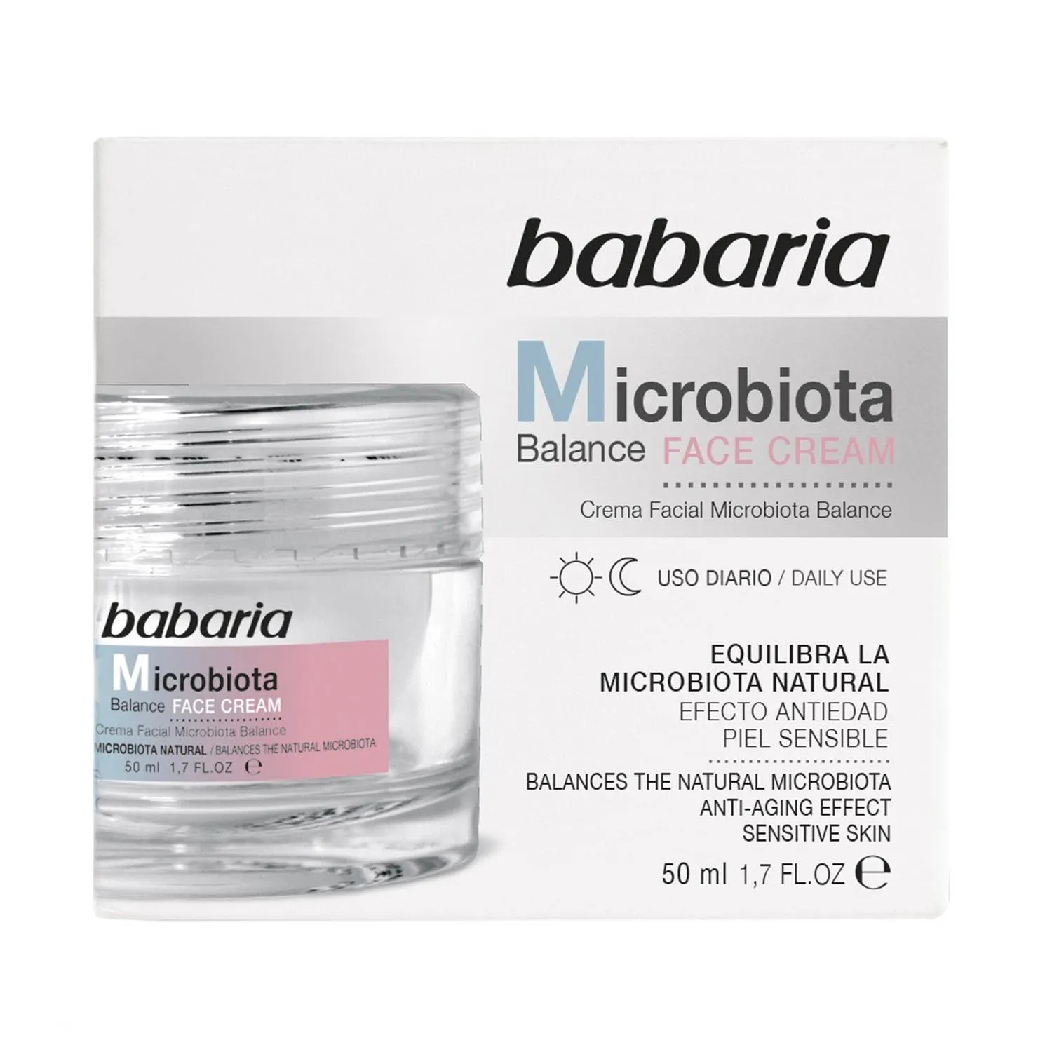 Babaria Microbiota Balance Cream Crema Viso Uso Quotidiano Pelle Sensibile 50 ml
