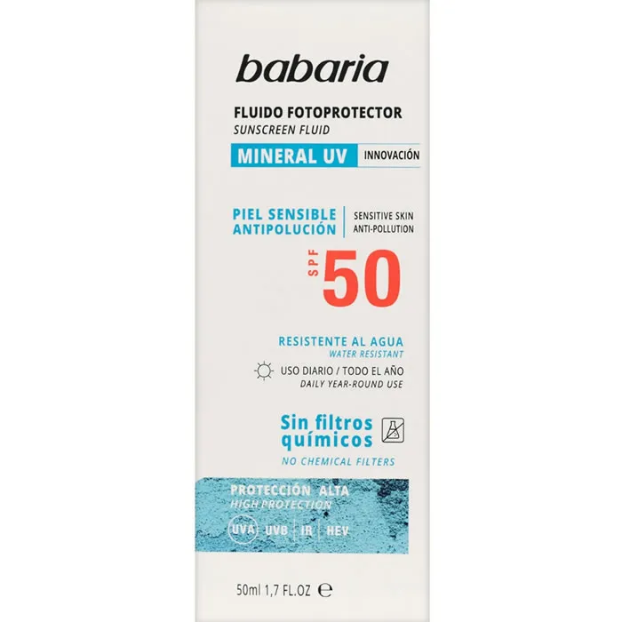 Babaria Sun Mineral Fotoprotector Facial Fluid Spf50 50 ml