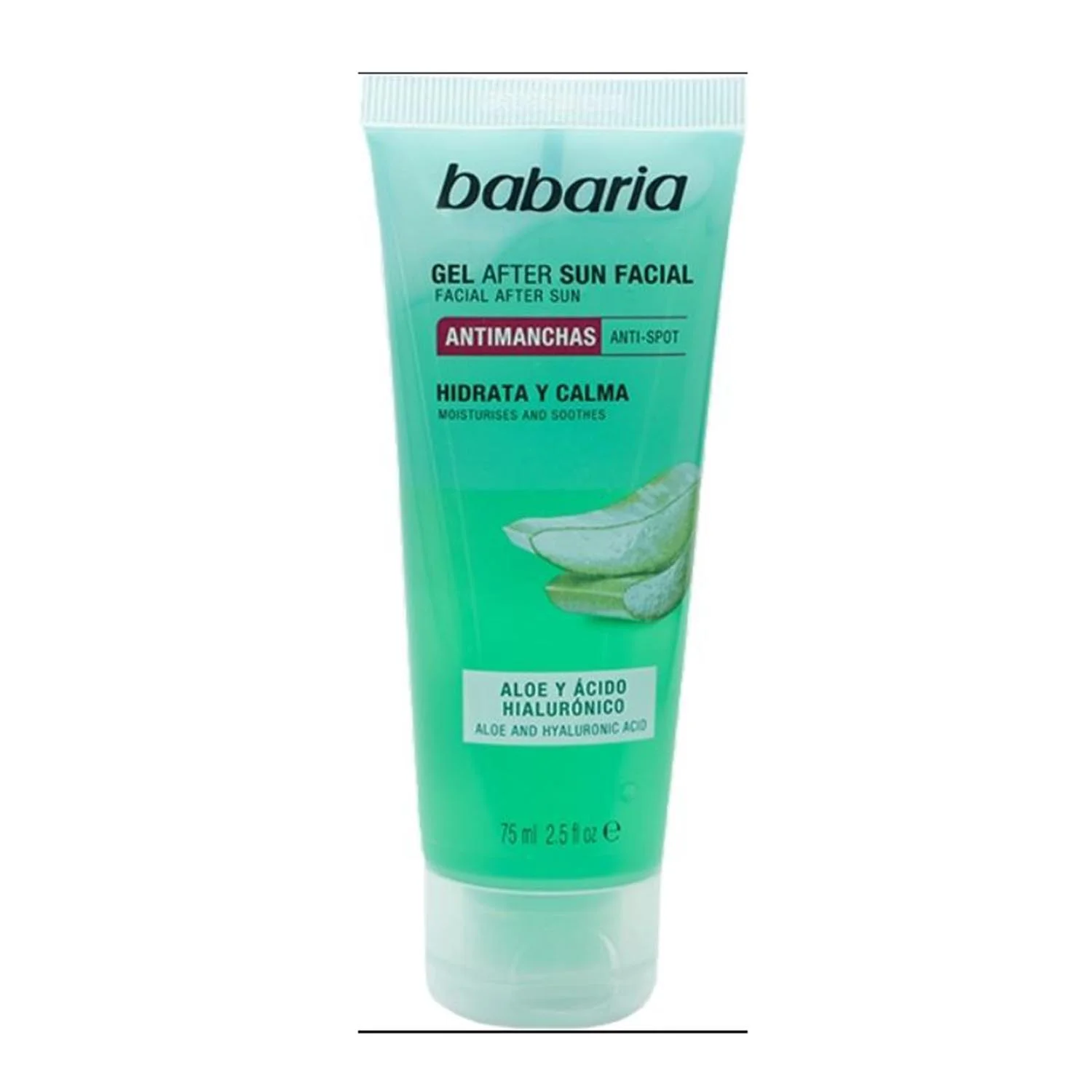 Babaria Gel Doposole Viso Anti-Macchie con Aloe e Acido Ialuronico 75 ml