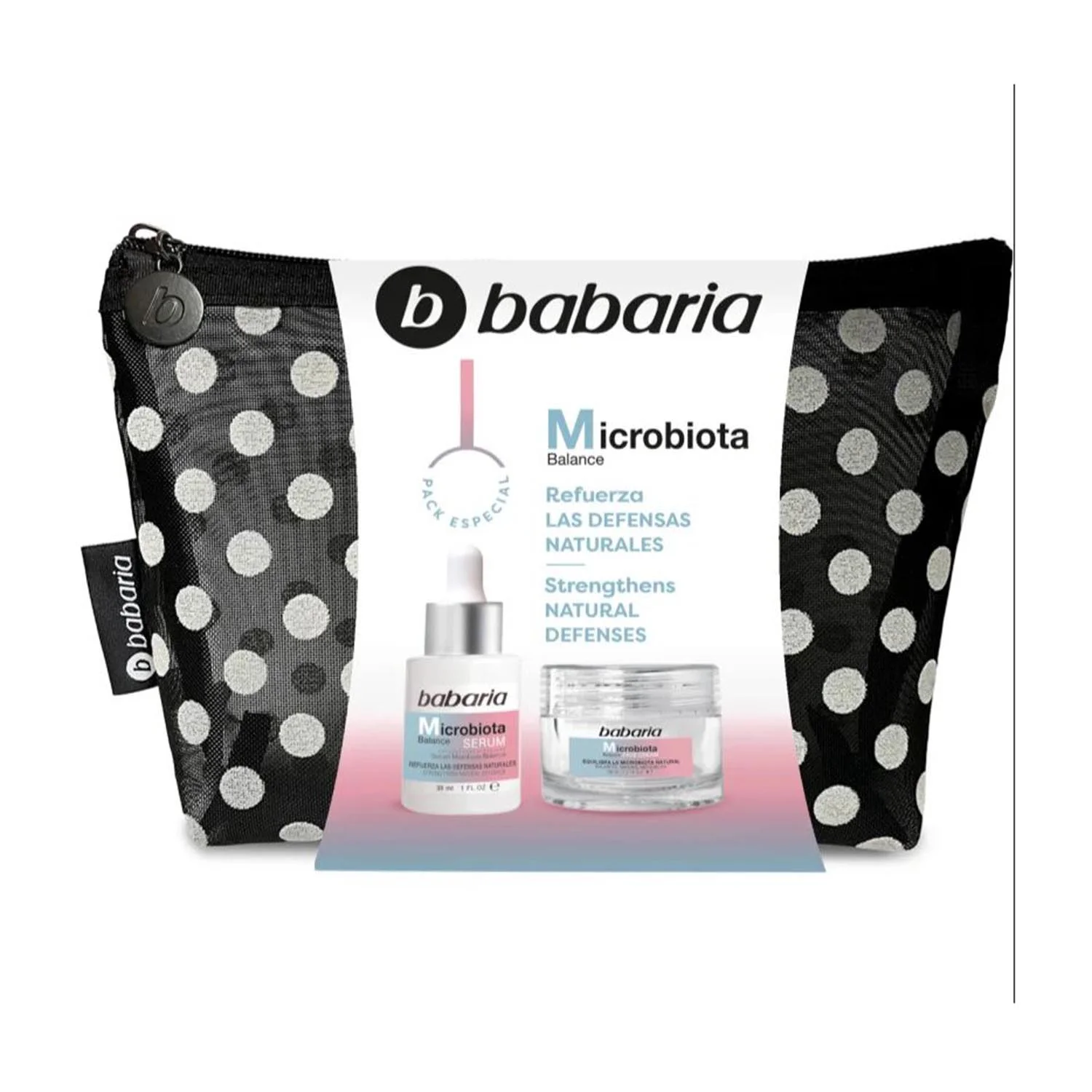 Set di crema viso rinforzante Babaria Microbiota, confezione da 50 ml, 1 siero