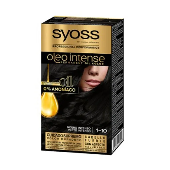 Syoss Oleo Intense Colorazione Permanente per Capelli 1-10 Nero Profondo