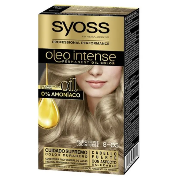 Syoss Oleo Intense Colorazione Permanente per Capelli 8-05 Biondo Beige
