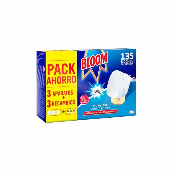 Bloom Repellente per zanzare comuni e tigre 3 dispositivi + 3 ricariche