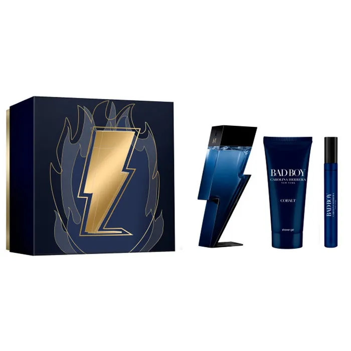 Carolina Herrera Bad Boy Cobalt Eau de Perfume Spray 100ml Set 3 Pieces Carolina Herrera Bad Boy Cobalt Eau de Perfume Spray 100ml Set 3 Pieces