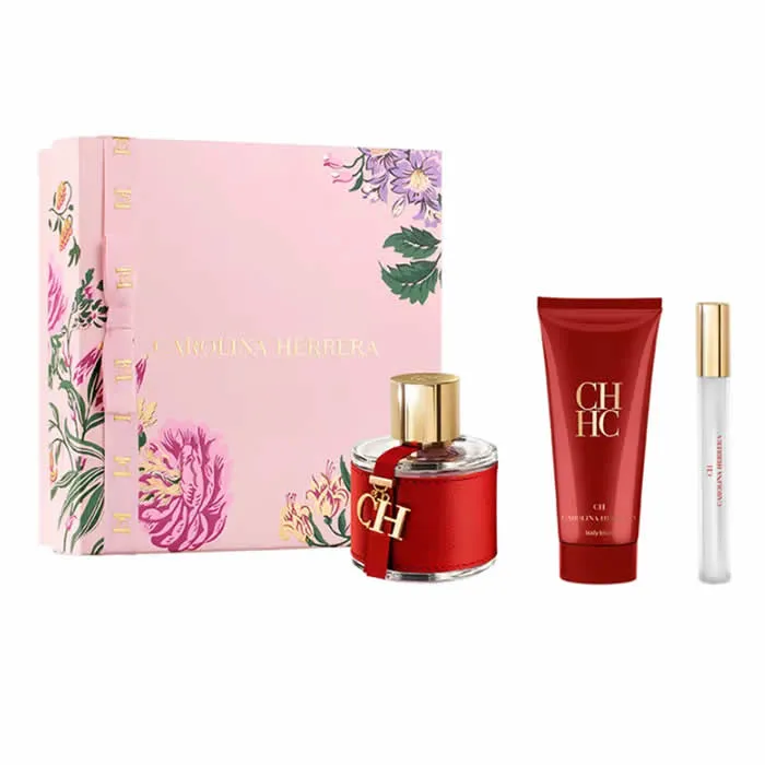 Carolina Herrera CH Eau de Toilette Spray 100ml Set di 3 pezzi