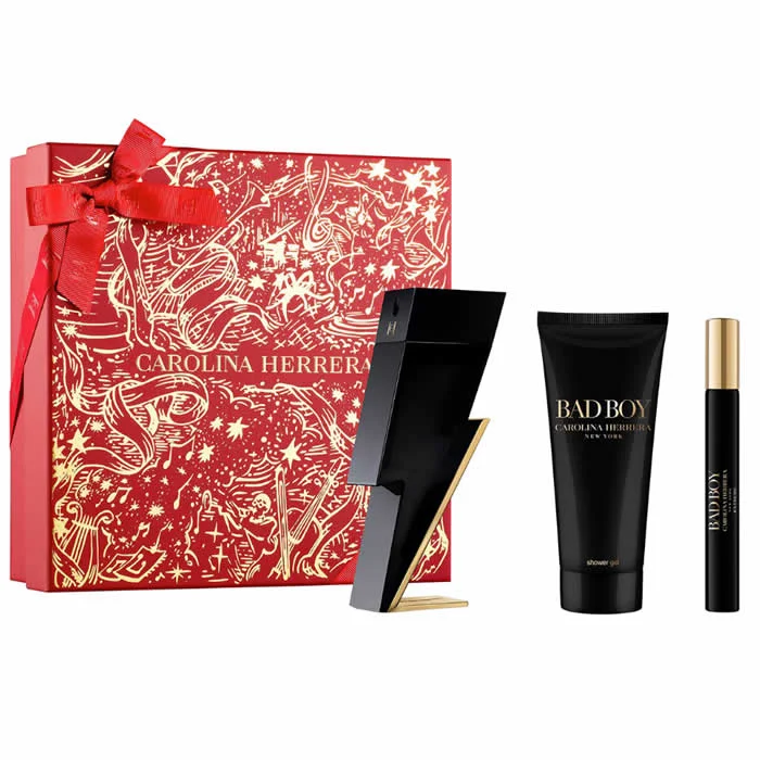 Carolina Herrera Bad Boy Eau De Toilette Spray 100ml Set 3 Pezzi