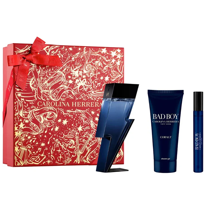 Carolina Herrera Bad Boy Cobalt Eau De Parfum Spray 100ml Set 3 pezzi