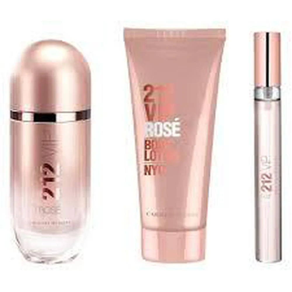 Carolina Herrera 212 Vip Rose Eau De Parfum 80ml Loción Corporal 100ml Eau De Parfum 10ml