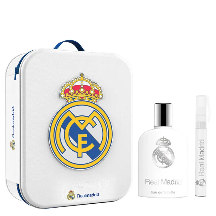 Real Madrid Eau De Toilette Spray 100ml Set 3 Pezzi