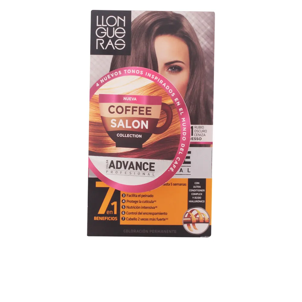Llongueras Color Advance Coffee Salon Collection Colore per capelli 6.1 Biondo cenere scuro