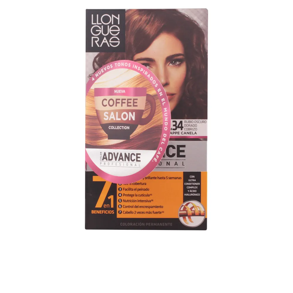 Llongueras Color Advance Coffee Salon Collection Tinta per capelli 6.34 Biondo rame dorato scuro