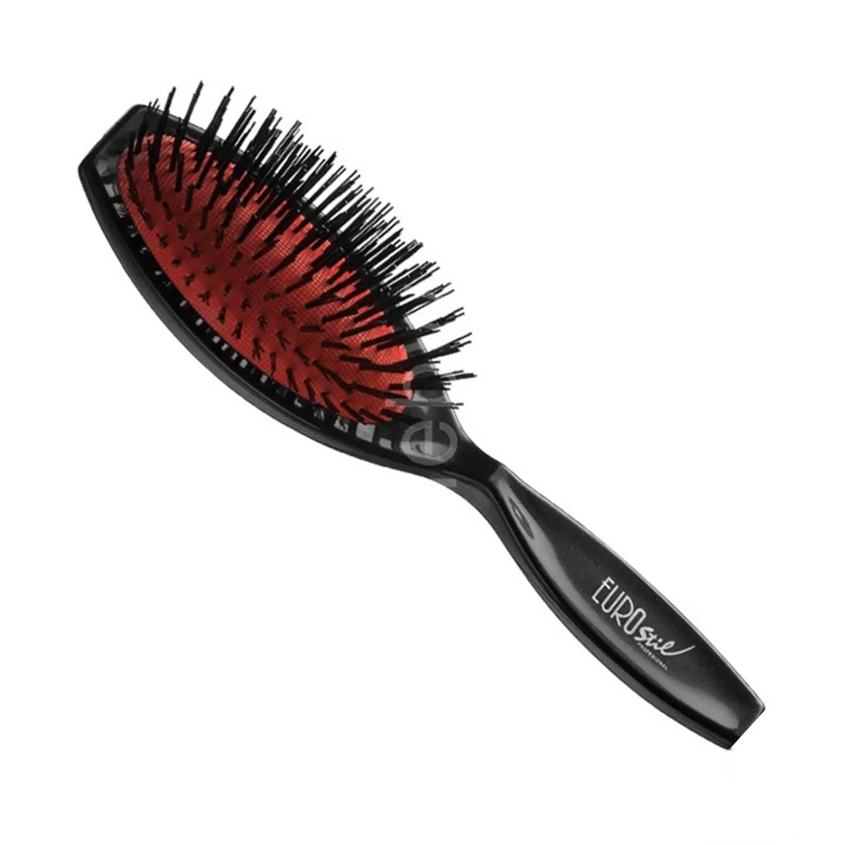 Spazzola per capelli Eurostil con soffietto in gomma, nylon, media, nera, 1 pezzo