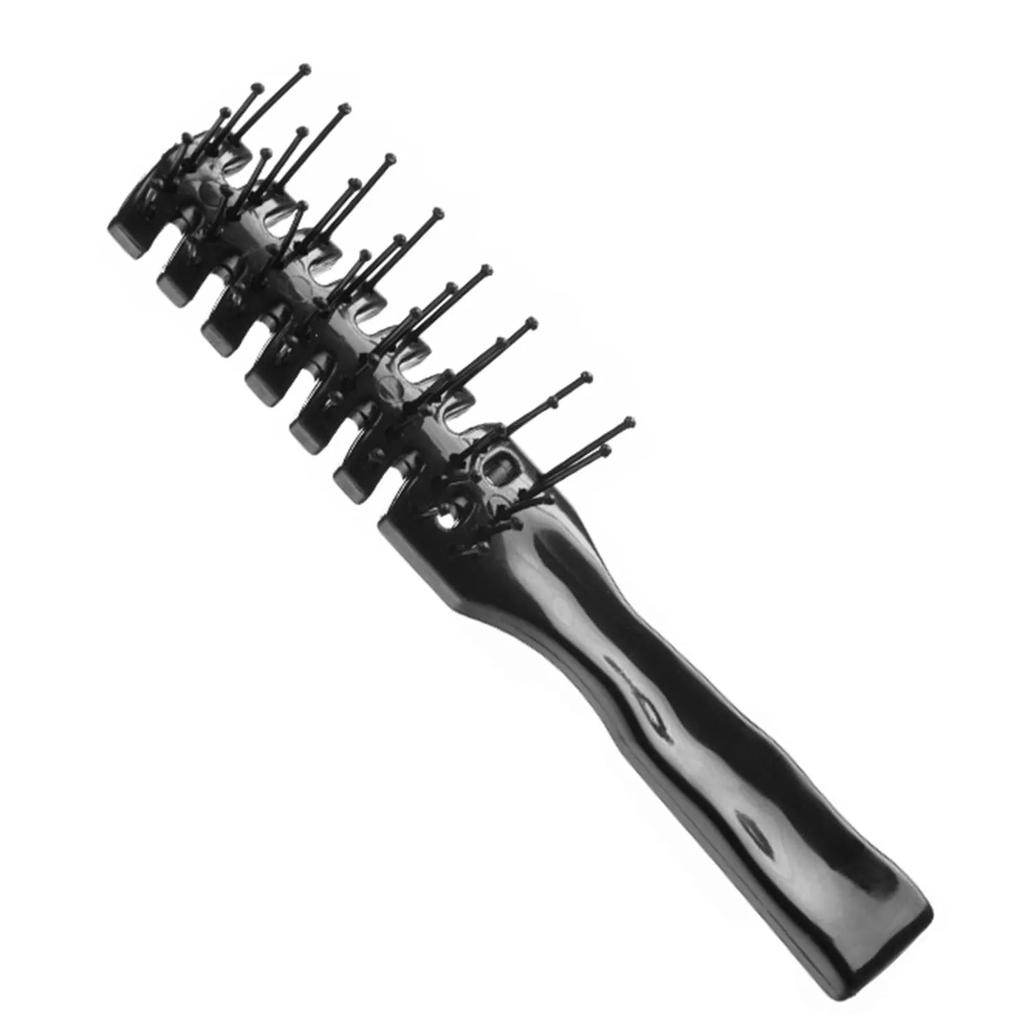 Spazzola Eurostil Skeleton a 2 punte, piccola palla, nera, 1 pezzo