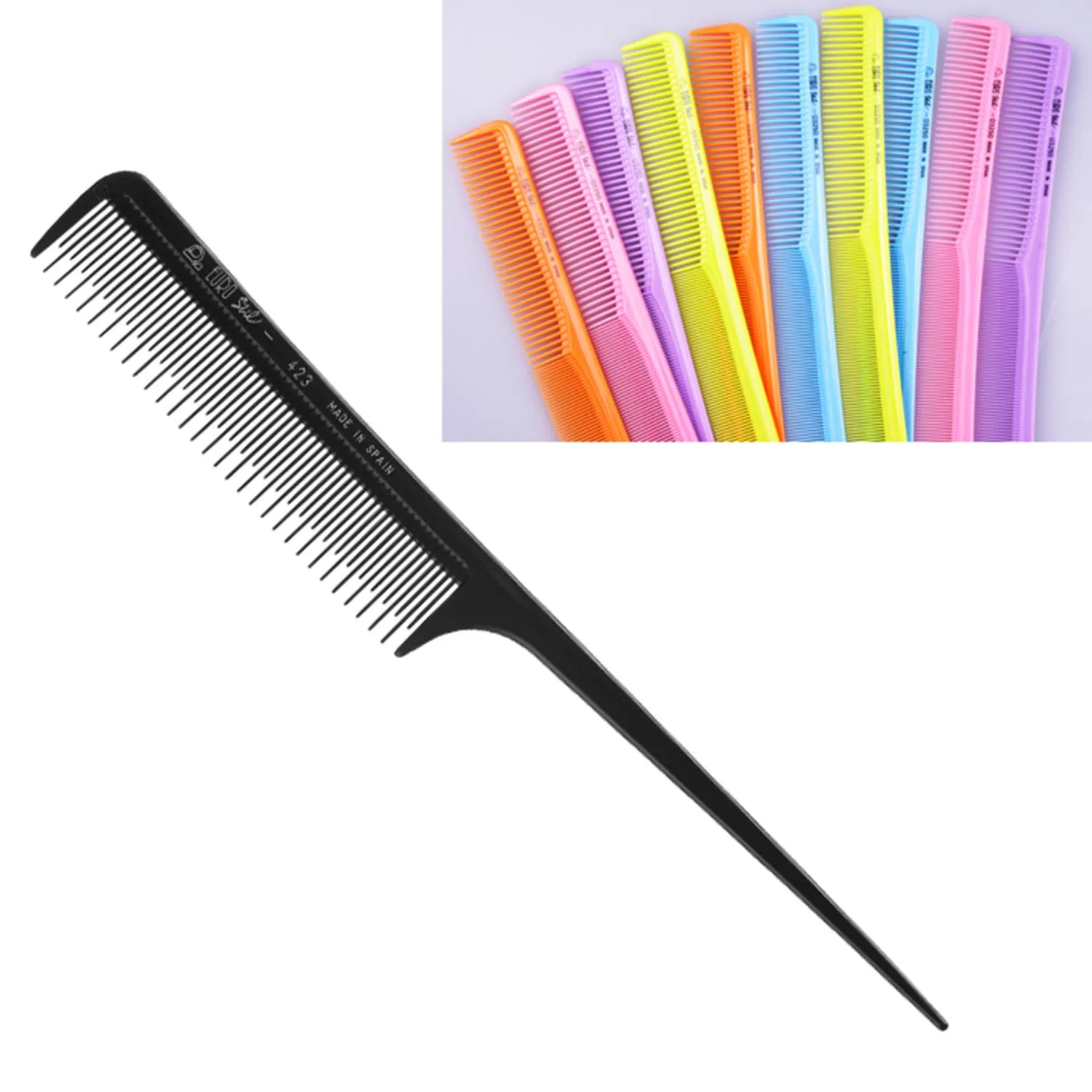 Pettine Eurostil in plastica Pick Colors 20,5 cm Speciale 1 unità