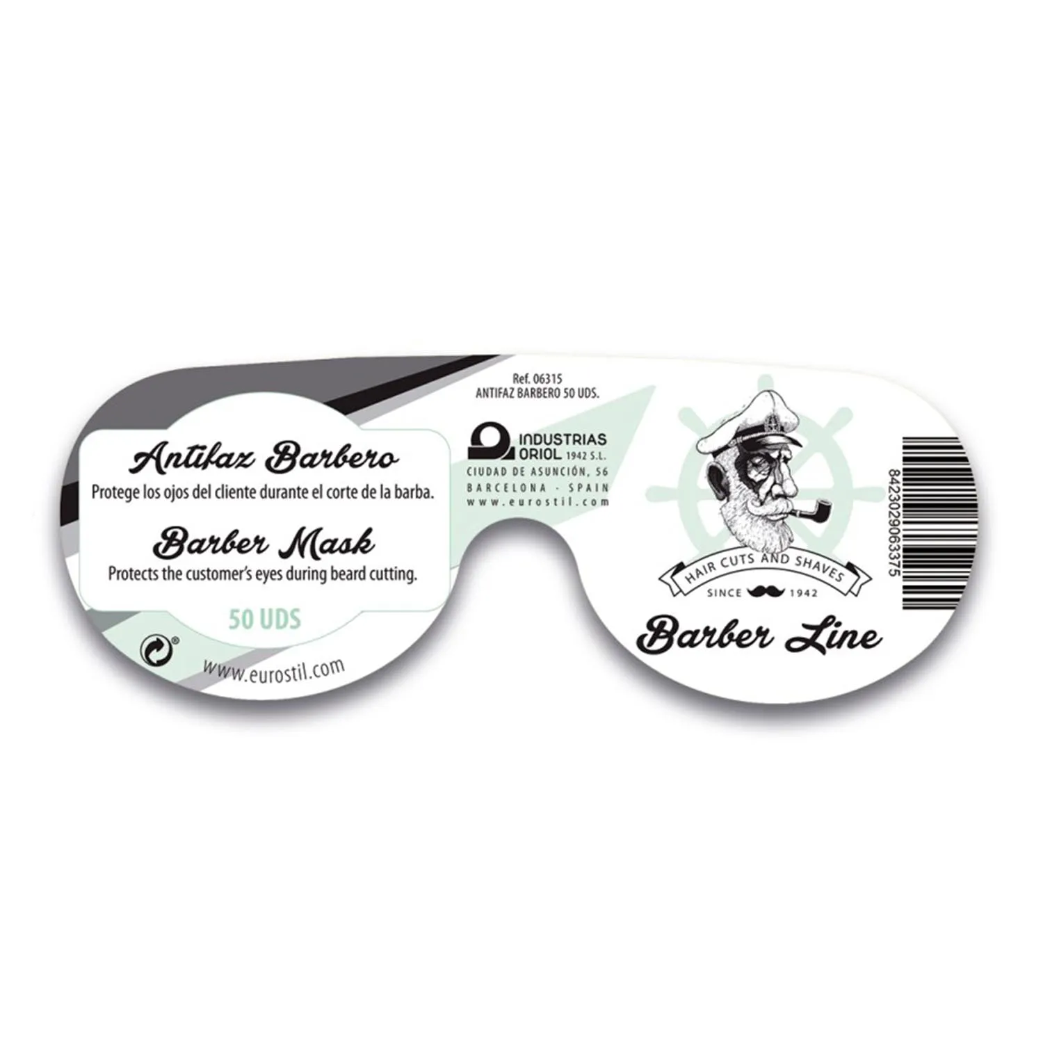 Eurostil Barber Line Mascherina da barbiere nera Confezione da 50