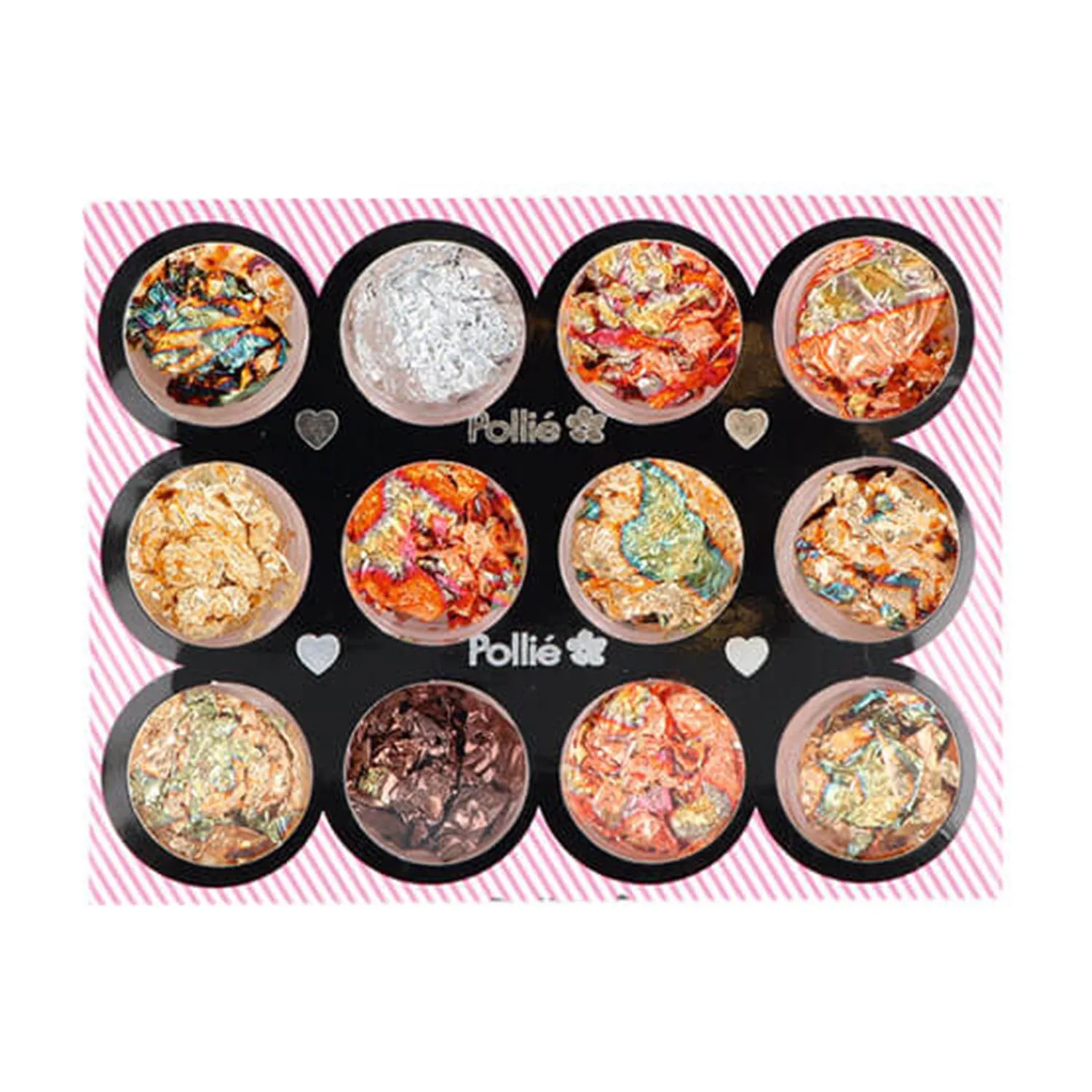 Eurostil Set Nail Art Foglia Oro 12 Colori 1 pz