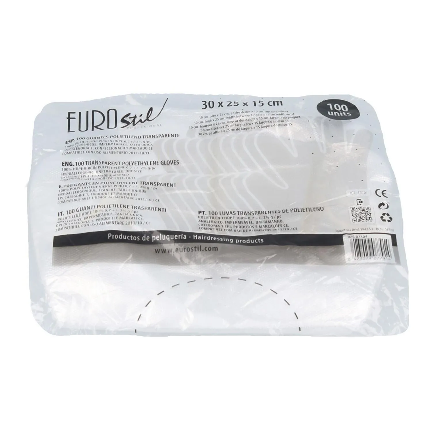 Guanti monouso trasparenti Eurostil Confezione da 100 unità