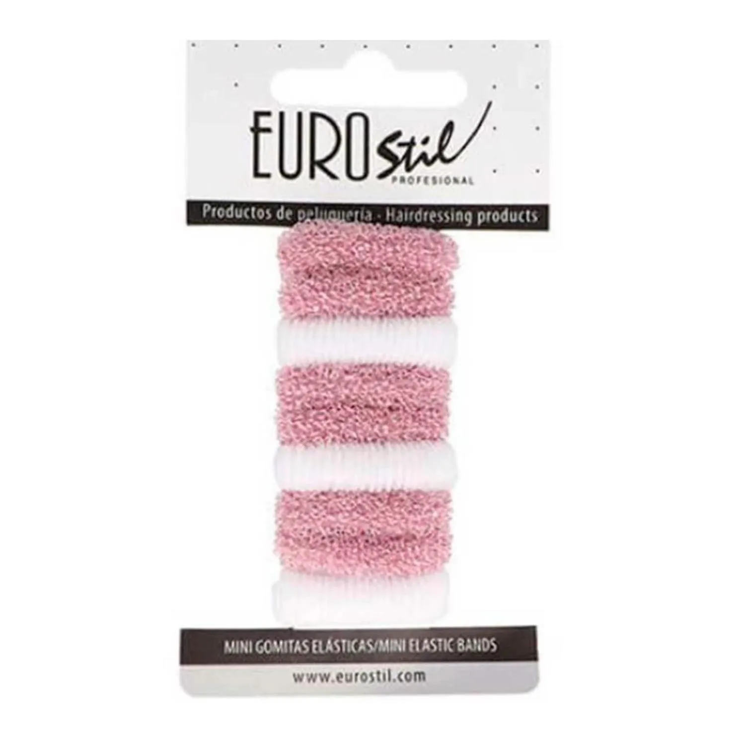 Eurostil Elastici per Capelli Mini-Rosa Bianco Confezione da 9