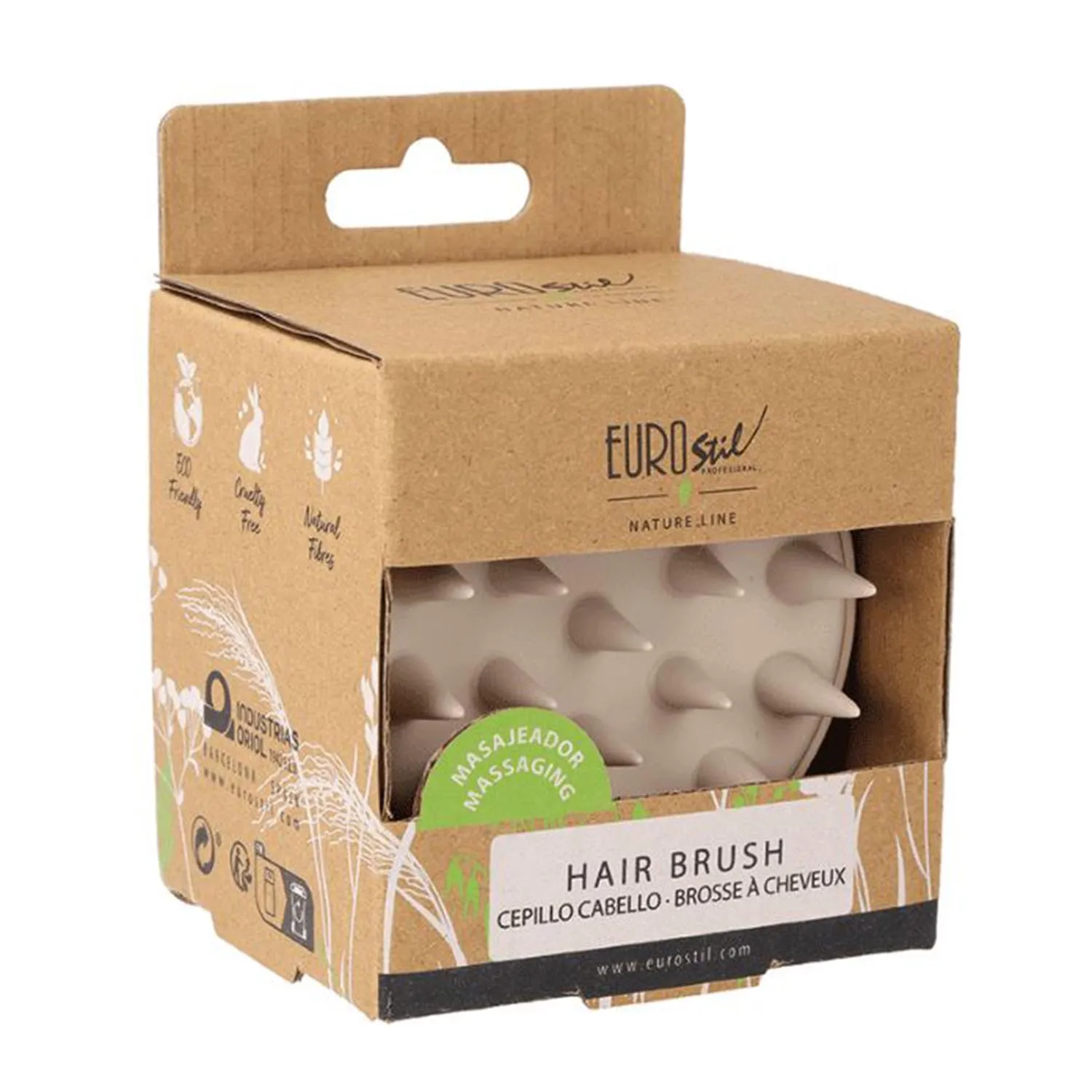 Spazzola massaggiante per capelli Eurostil in gomma 1 pz.