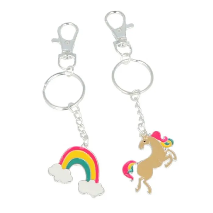 Portachiavi Inca BFF Unicorno e Arcobaleno 2 unità