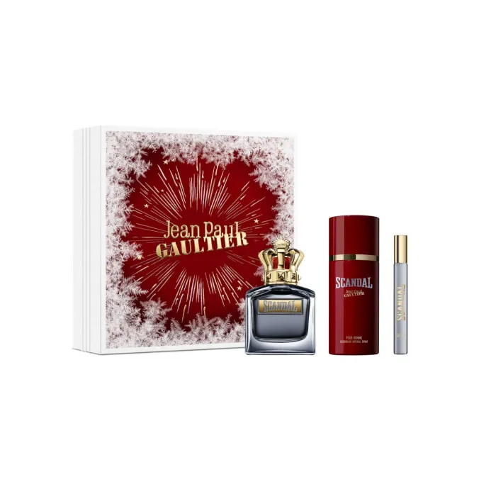 Jean Paul Gaultier Scandal Pour Homme Eau de Toilette Spray 100ml Set di 3 Pezzi Natale 2023