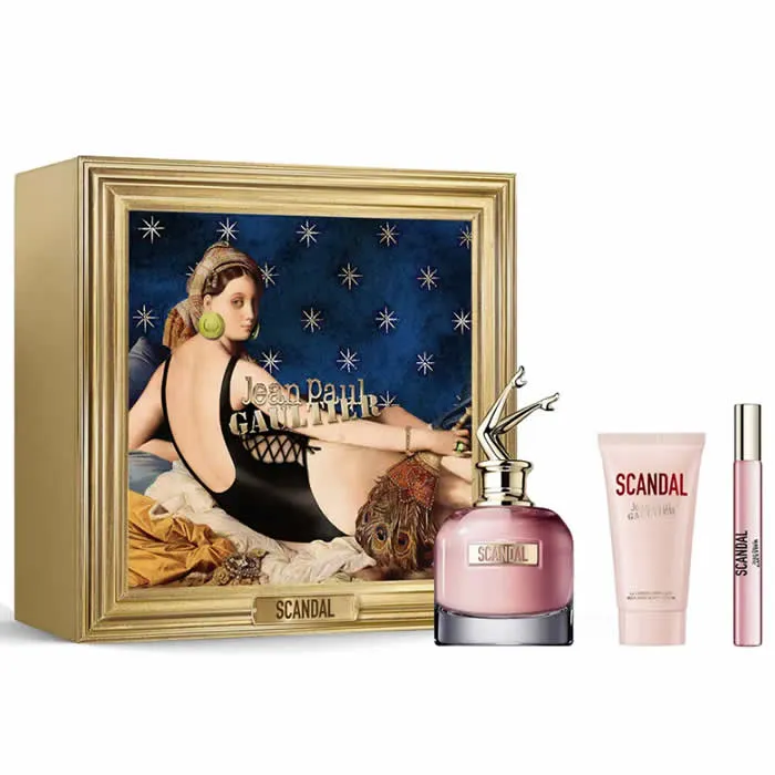 Jean Paul Gaultier Scandal Eau de Parfum Spray 80 ml Set di 3 pezzi