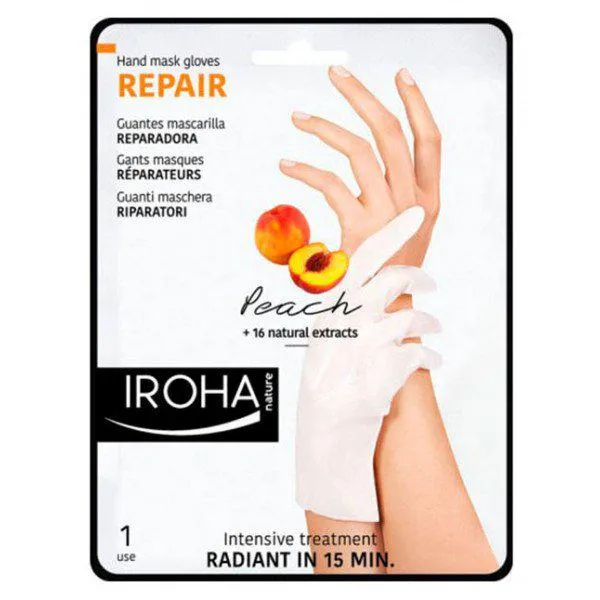 Iroha Nature Peach Maschera Mani e Unghie Guanti Riparazione