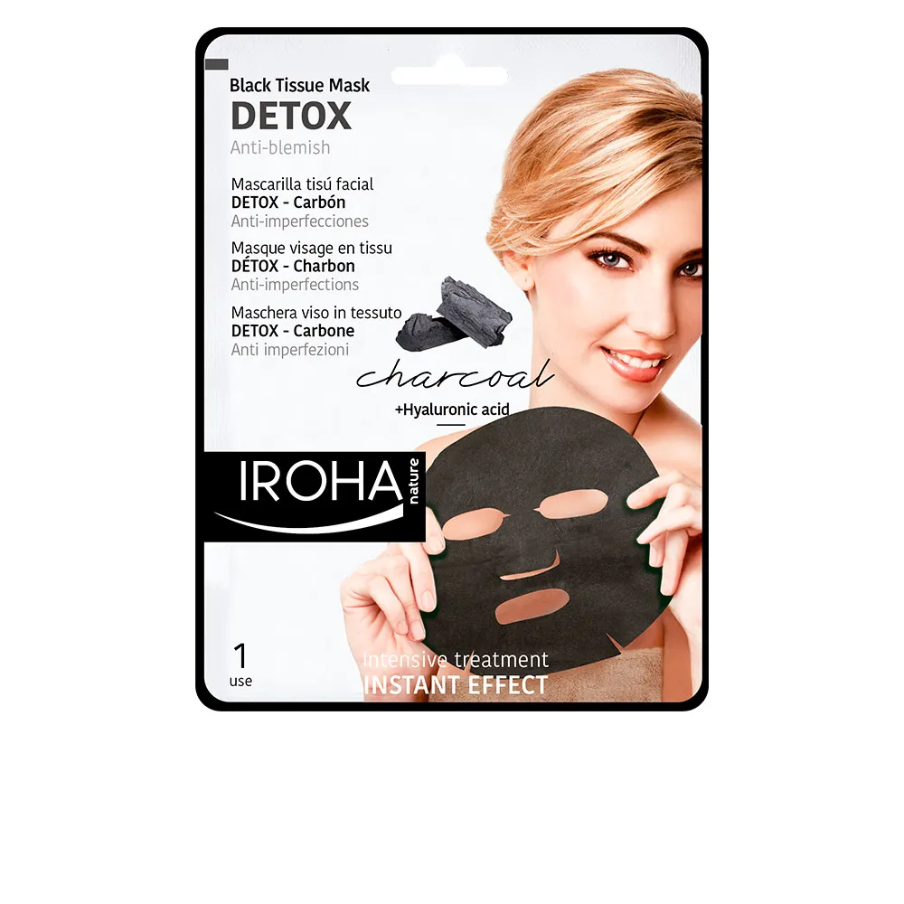 Maschera in tessuto nero Iroha Nature Detox 1 unità