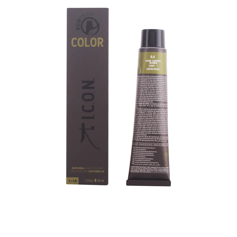 Icon Ecotech Color Tinta Naturale per Capelli 6.4 Biondo Rame Scuro 60ml