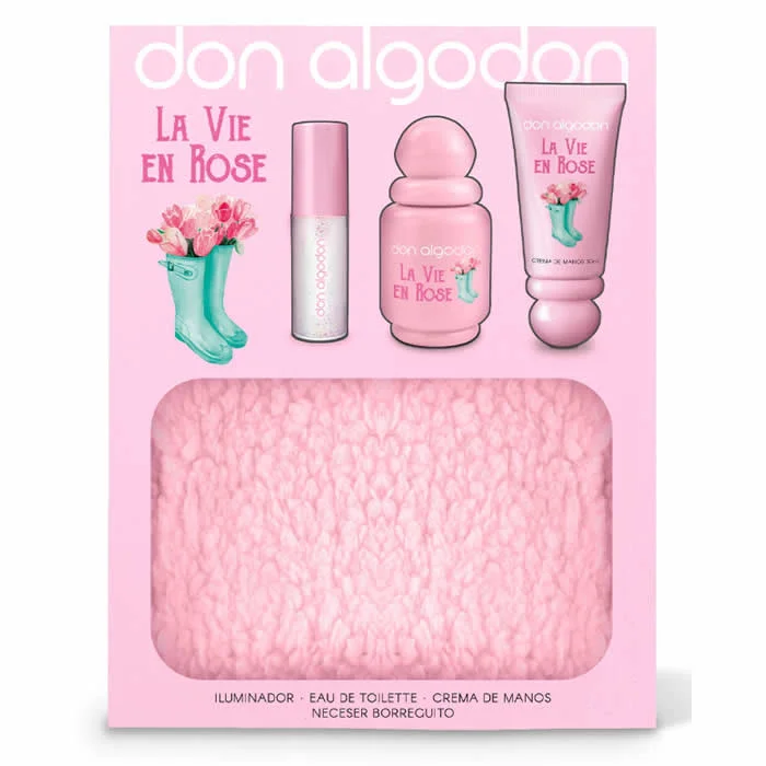 Don Algodon La Vie En Rose Eau de Toilette Spray 30ml Coffret 4 Produits
