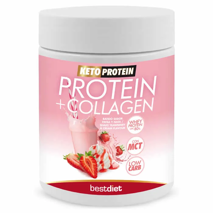 Keto Protein Protein+Collagen Shake Gusto Fragola e Panna 400g