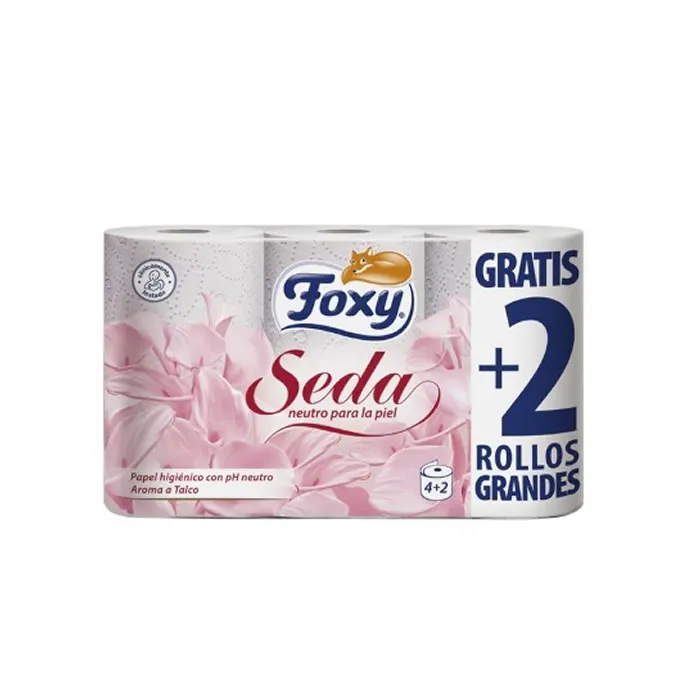 Carta igienica Foxy Silk 3 strati 4 + 2 rotoli
