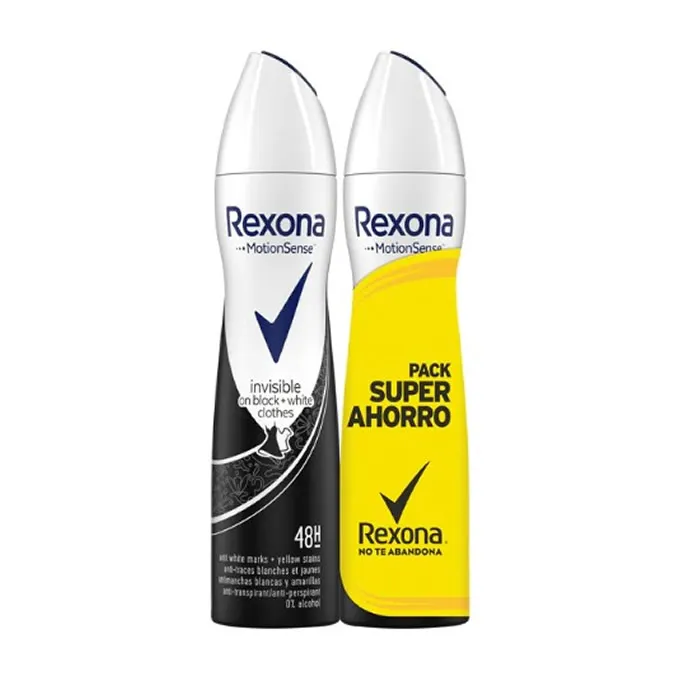 Rexona Deodorante Motionsense Invisible On Black&White Spray per Vestiti 2x200ml