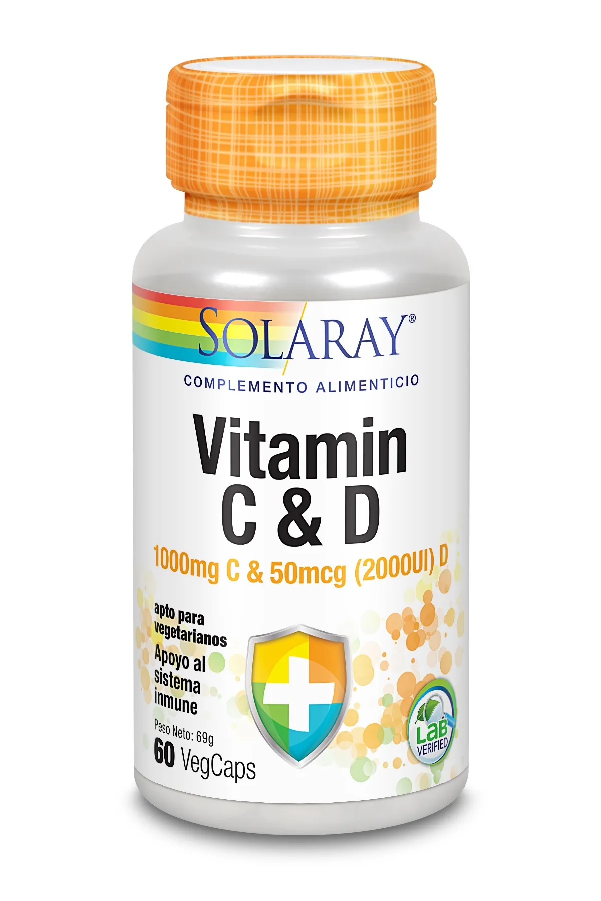 Solaray Vitamina C e D 60 Vcaps
