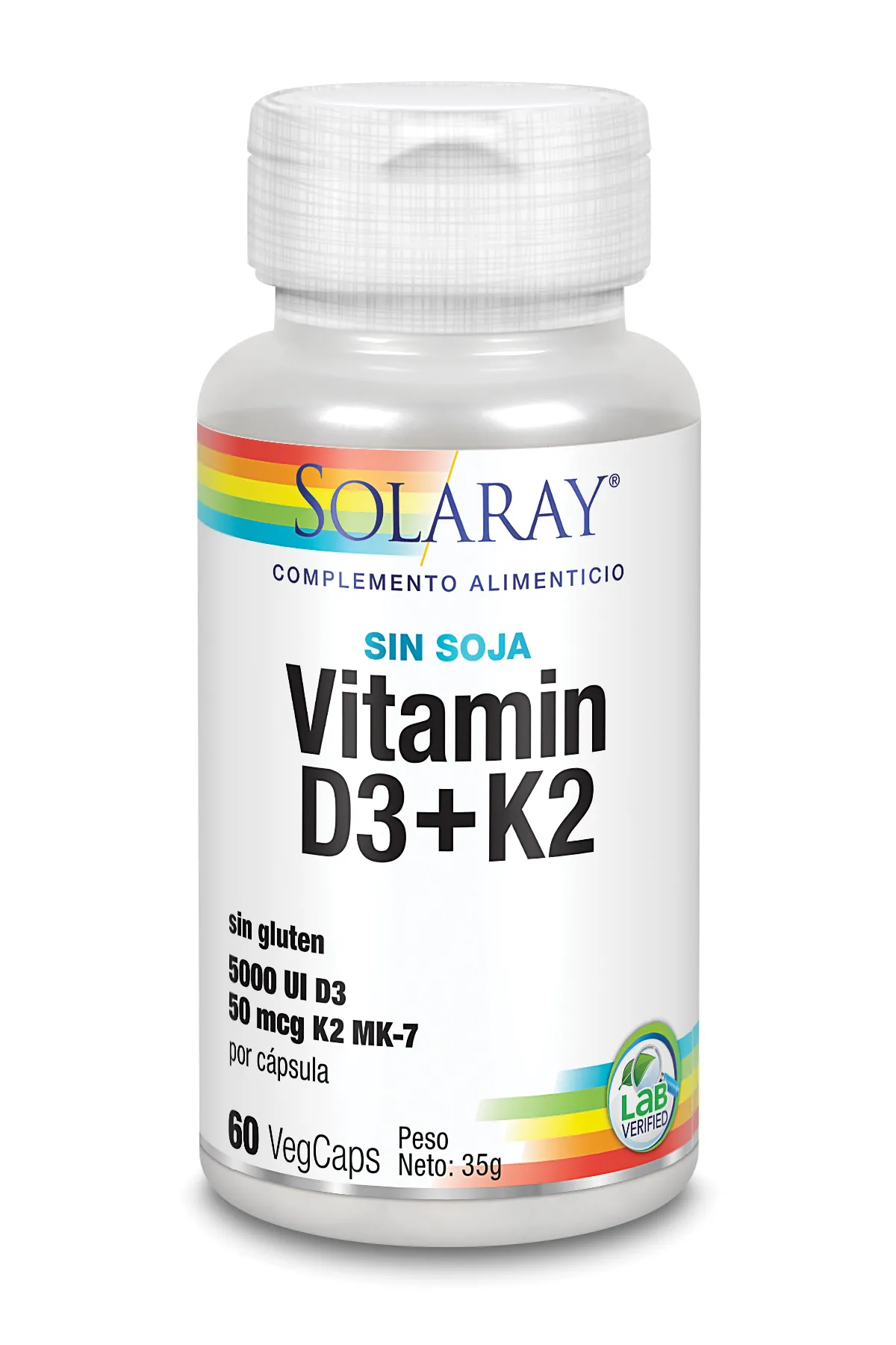 Solaray Vitamina D3 e K2 60 Vcaps 5000 UI