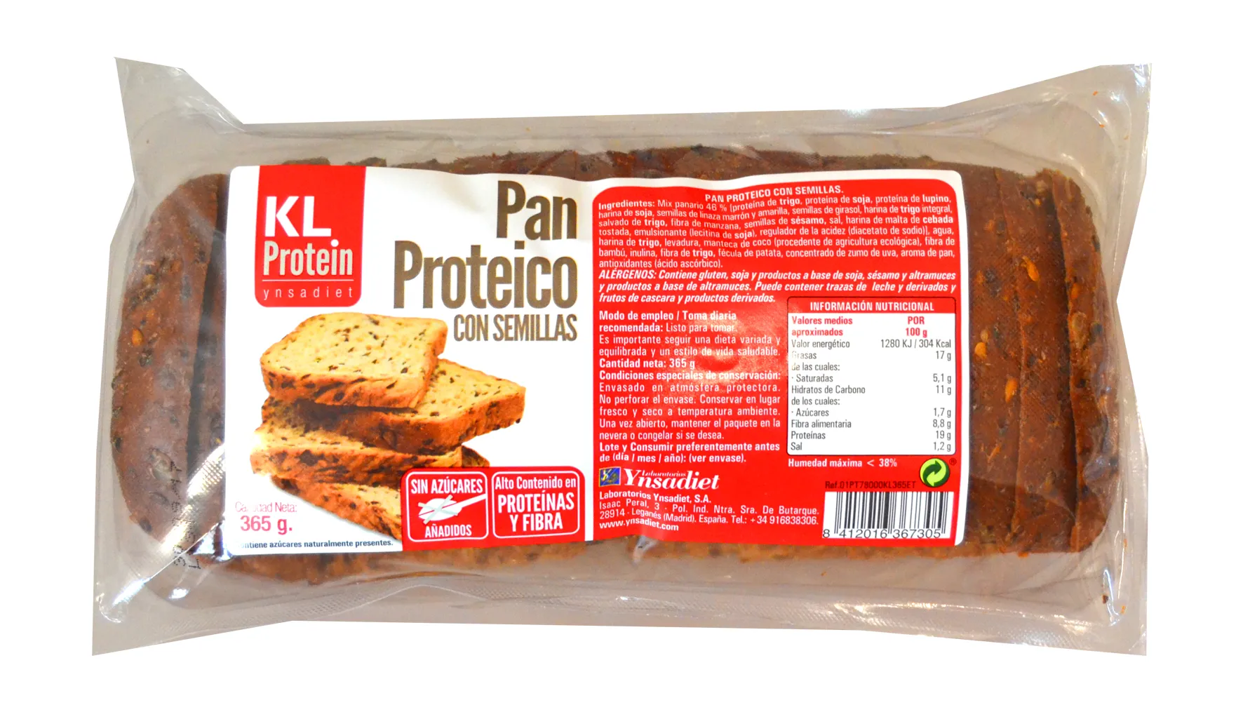 Pane proteico Ynsadiet con semi Kcal Proteine