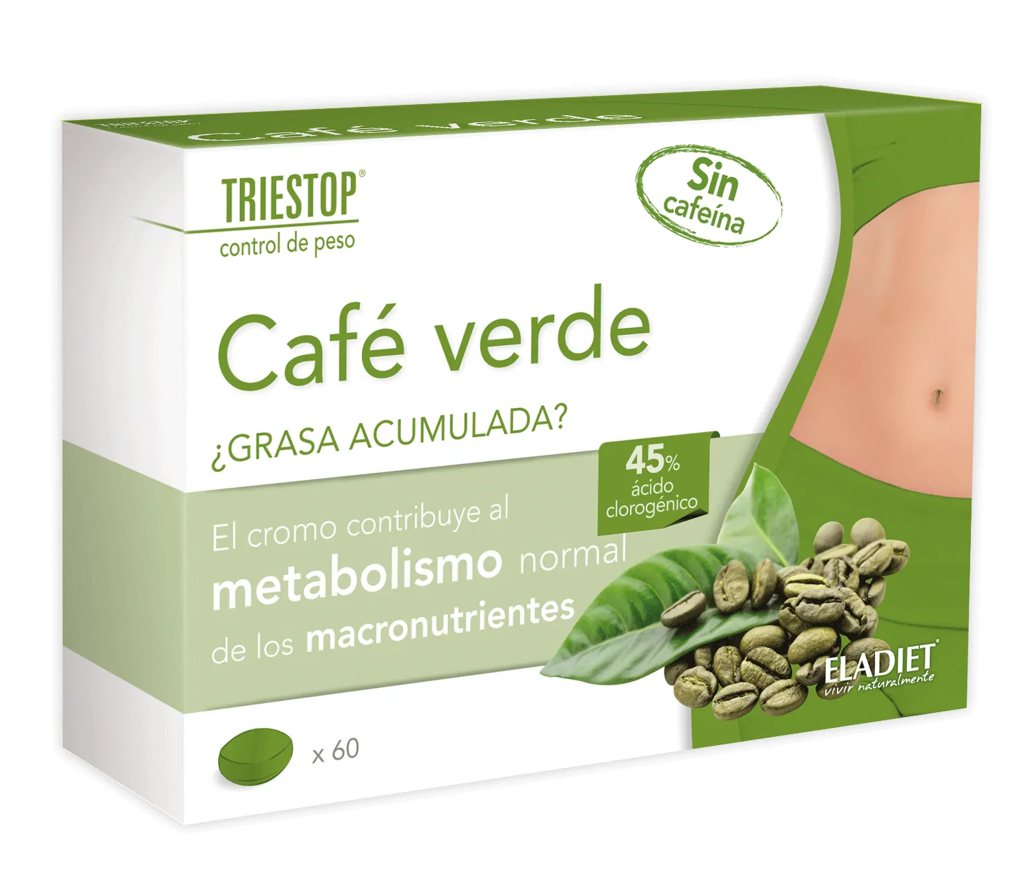 Eladiet Triestop Café Verde Sin Cafeina 60 Comp