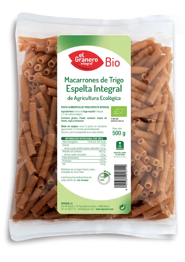 Maccheroni di farro biologici Granero 500g