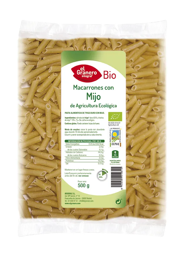 Granero Maccheroni al Miglio Bio 500g