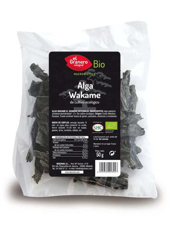Granaio di alghe Wakame biologiche 50 g