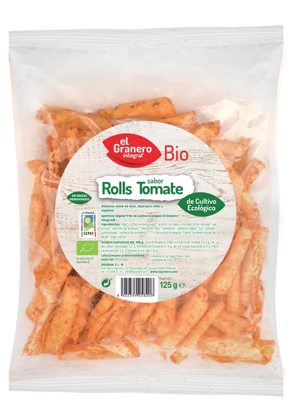 Granero Nachos Bio Roll’s con pomodoro biologico 125 g