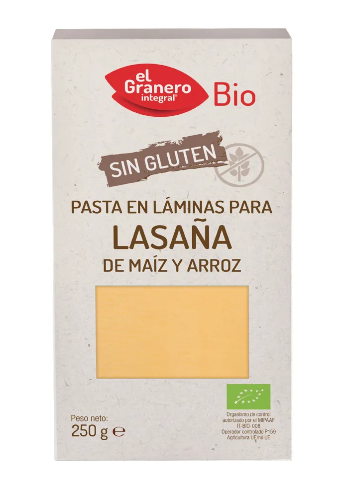 Granero Fogli di Lasagna Biologici Senza Glutine 250g